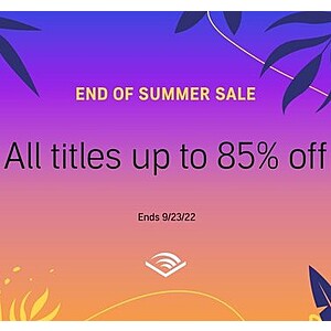 Audible End Of Summer Sale: Various Audiobooks Up to 85% Off
