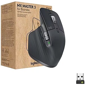 Logitech MX Master 3 Mouse for Business (Wireless Bluetooth w/ Bolt Receiver) $60 + free s/h