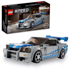Pre-Order: 319-Pc LEGO Speed Champions 2 Fast 2 Furious Nissan Skyline GT-R 34 Kit $20