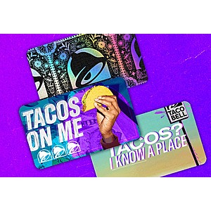 Select Taco Bell Restaurants: Purchase $50 Limited Edition GC, Get $10 eGC $50 (In-Store Only, Thru 5/27/23)