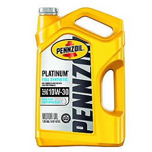 Pennzoil Platinum Full Synthetic Engine Oil 10W-30 5 Quart $15
