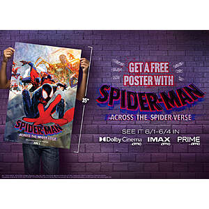 Select AMC Theatres: See Spider-Man: Across the Spider-Verse (Premium Format) Get Poster (Valid 6/1 - 6/4)