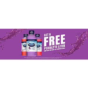 Free 1-Liter Pedialyte Electrolyte Solution Hydration Drink (Strawberry) from Walmart.com (Up to $5.98 off)