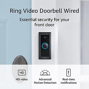 Ring Video Doorbell 2021 Model Wired Amazon Refurbished $19.99