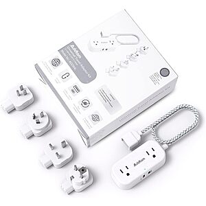 Addtam Universal Travel Adapter w/ 2 AC Outlet and 2 USB Ports (1 USB-C PD 20W) $10 at Amazon