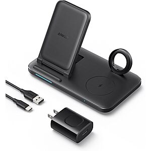 Anker Foldable 3-in-1 Wireless Charging Station 335 w/ Adapter $17 + Free Shipping w/ Prime or on Orders $35+