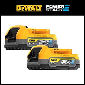 Free DEWALT POWERSTACK 20-V 2-Pack + DEWALT XR-Amp 20-volt Max Lithium Ion (li-ion) Brushless Screw Gun in Yellow | DCF630B $179
