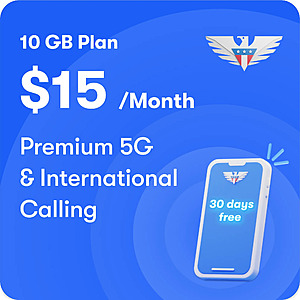 1-Year US Mobile Unlimited Talk/Text 10GB Data w/ Int'l & Hotspot Service Plan $180