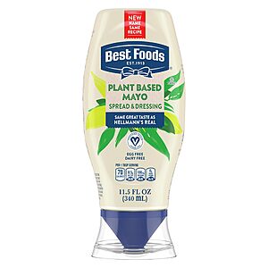 11.5-oz Best Foods Vegan Dressing and Spread Plant-Based Mayo $1.69