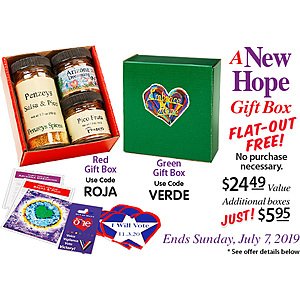 Free Penzeys New Hope Red or Green Gift Box (In-store) w/ Printable Coupon or Free w/ Online Order ($3.95 Flat S&H or Free S&H on $40+ orders) *Expires July 7, 2019