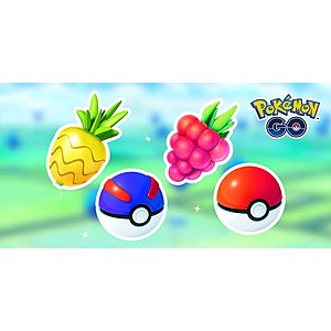 Pokemon Go: In-Store Game Bundle Purchase: 30x Poké Balls, 20x Great Balls, 15x Razz Berries, 20x Pinap Berries for 1 PokeCoin