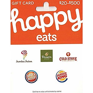 $50 Happy Eats Gift Card (Jamba Juice, Panera Bread, Cold Stone, Dave & Buster's, & Burger King) for $42.50