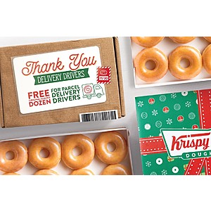 Krispy Kreme: Free Dozen Glazed Doughnuts on Nov 30th (Cyber Monday) for Delivery Drivers (UPS, USPS, FedEx, Amazon or DHL)