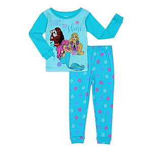 2-Piece Disney Princess Toddler Grils' Cotton Long Sleeve Pajama Set $7.90 + Free S&H on $35+