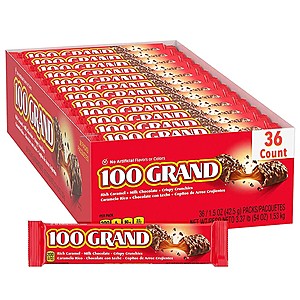 36-Count 1.5oz. 100 Grand Milk Chocolate Candy Bars $15 + Free S/H w/ Amazon Prime