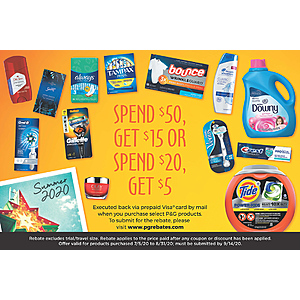 Get $50 worth of P&G cleaning supplies for 35$ after 15$ online rebate