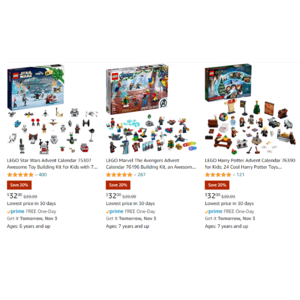 LEGO Advent Calendars back on sale (Harry Potter, Star Wars, Avengers) $32