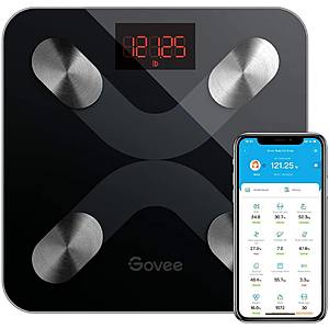 Govee Smart Body Fat Scale, Body Composition Analyzer, Health Monitor, Wireless, Digital Weight Scale, Fitness App, (Black) $16.79 + Free Shipping