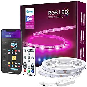 Govee 49.2ft WiFi RGB LED Strip Lights,App Control,  Work with Alexa and Google Assistant, Music Sync Color Changing - $27.59 + Free Shipping