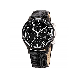 Timex Men's MK1 Steel Military Style Fabric Chronograph Watch (Black) $47 + Free S/H for Prime Members