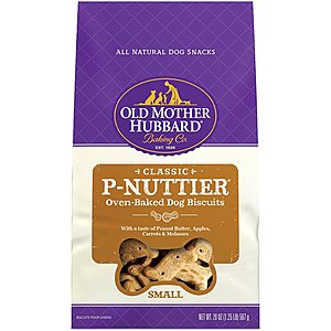 20-Oz Old Mother Hubbard Classic P-Nuttier Biscuits Baked Dog Treats (Small) $2.50 w/ S&S + Free Shipping w/ Amazon Prime or Orders $25+