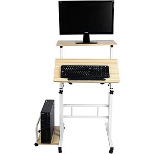 Mind Reader Mobile Sit & Stand Desk: White $30, Black $33 + Free Shipping