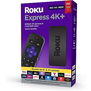 Roku Express 4K+ 2021 Streaming Media Player $25 + Free Shipping