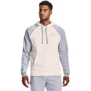 Under Armour Men's Rival Fleece Colorblock Pullover Hoodie (White/Gray) $12 + Free Shipping