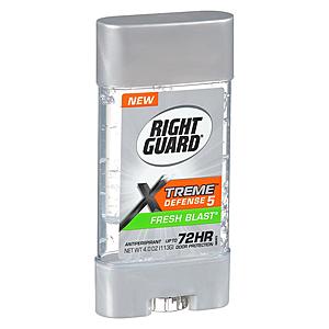 4-Oz Right Guard Xtreme Defense 5 Men's Antiperspirant & Deodorant Gel (Fresh Blast) 2 for $4 ($2 each) & More + Free Shipping