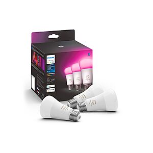 3-Pack Philips Hue White & Color A19 E26 LED Smart Bulbs $76 + Free Shipping