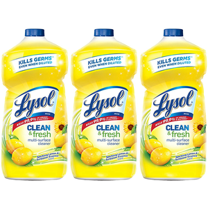 Amazon.com: Lysol Clean and Fresh Multi-Surface Cleaner, Lemon and Sunflower, 40 Ounce (Pack of 3): Health & Personal Care $7.85
