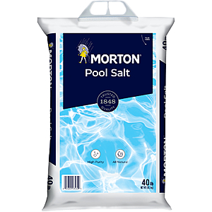 Morton® Pool Salt, 40 lb. Bag – All Natural, Highly Rated - - $6.54