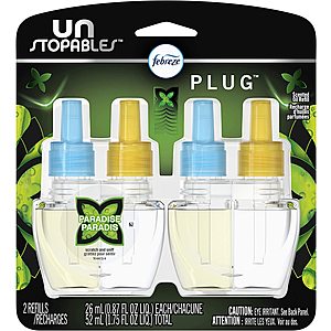 2-Ct Febreze Unstopables Plug in Air Freshener and Odor Eliminator Oil Refill  (Paradise) $5.97 + Free Shipping w/ Prime or on $25+