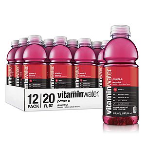 12-Pack 20-Oz Vitaminwater (Power-C Dragon Fruit) $10 & More