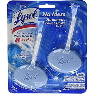 2-Count Lysol No Mess Automatic Toilet Bowl Cleaner (Spring Waterfall) $2.40