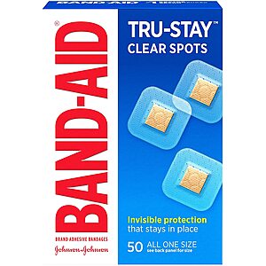50-Ct Band-Aid Clear Spots Bandages $1.43 w/ S&S + Free Shipping w/ Prime or on $25+