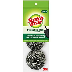 3-Pack Scotch-Brite Stainless Steel Scrubbers $1.80 w/ Subscribe & Save