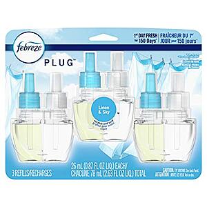 Prime Members: 3-Ct Febreze Plug in Air Freshener and Odor Eliminator Refill $8.05 w/ Subscribe & Save