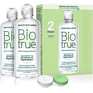 Select Amazon Accounts: 2-Pack 10-Oz Bausch + Lomb Biotrue Soft Contact Lens Multi-Purpose Solution $9.59 w/ S&S + Free Shipping w/ Prime or $25+