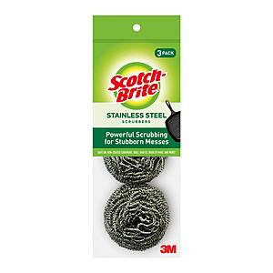3-Pack Scotch-Brite Stainless Steel Scrubbers $1.35 w/ Subscribe & Save