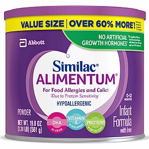 4-Pack 19.8oz Similac Alimentum Hypoallergenic Infant Formula for Food Allergies and Colic $80.25 w/ S&S + Free S&H