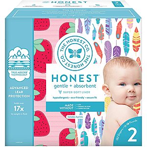 Prime Members: 152-Count Honest Company Diapers (Size 2) $27.90 & More w/ S&S