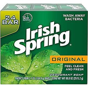 24-Count 3.7-Oz Irish Spring Deodorant Bar Soap (Original) $8.10 w/ S&S