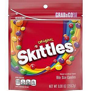 9-Oz Skittles Original Fruity Candy Grab n Go Size Bag $1.70 w/ Subscribe & Save