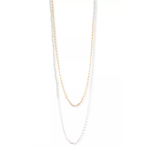Lucky Brand Two-Tone Imitation Pearl & Chain 34" Strand Necklace $7 & More + 6% SD Cashback + Free Store Pickup at Macys or FS on $25+