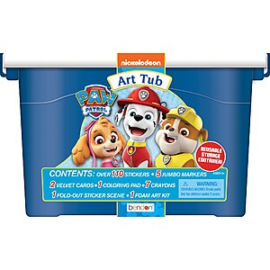 Paw Patrol or CoComelon Kids' Reusable Art Tub w/ Coloring Book, Coloring Supplies, Stickers & More $7.50 + FS w/ Walmart+ or FS on $35+