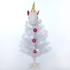 Holiday Time: 24" Pre-Lit Unicorn Artificial Christmas Tree $5, 3' Pre-Lit Multicolor Winston Pine Artificial Christmas Tree $10 + FS w/ Walmart+ or FS on $35+