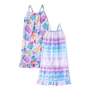 2-Pack The Children's Place Girls' Sleeveless Nightgowns (Boxing Pink Neon) $4.50