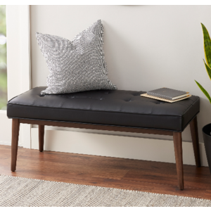 Better Homes and Gardens Colton Bench (Black Faux Leather) $55.85 + Free Shipping