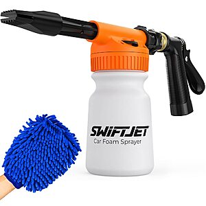 SwiftJet Car Wash Foam Cannon Spray Gun + Microfiber Wash Mitt $29.30